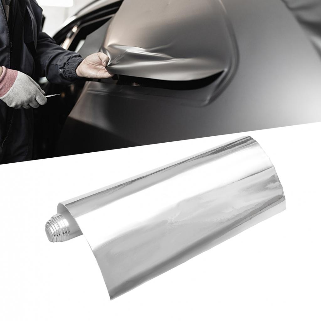 Серебристый хром Наклейка на автомобиль Зеркальная виниловая пленка Наклейка Защита от УФ-лучей Водонепроницаемая