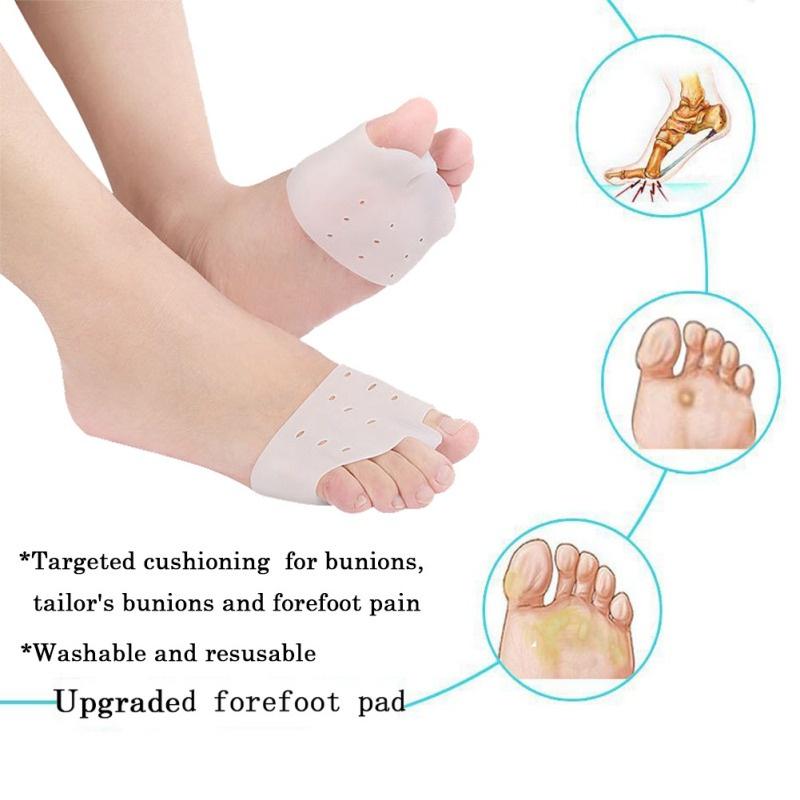 2pcs Silicone Toes  Corrector Foot Care Tool Orthopedic Pad Thumb Valgus Divider Protects Insoles On The Front Palm