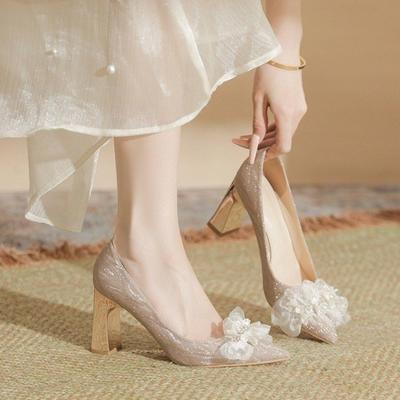 Модные туфли на высоком каблуке, хрустальные, блестящие, женские туфли-лодочки с мелким вырезом, острым носком, 2025, осенние новые тренды, женская обувь, для платья, для вечеринки, zapatillas