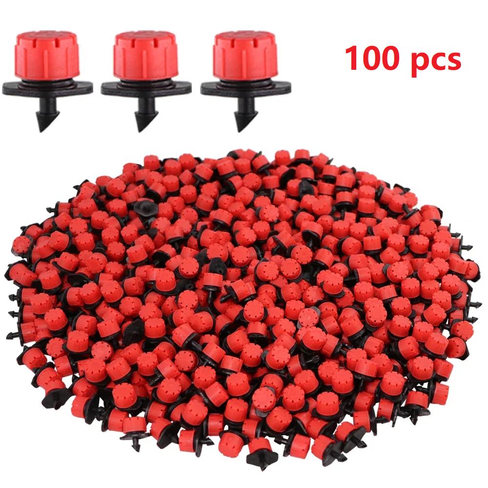 50/100pcs Adjustable Irrigation  Garden 1/4'' Emitter Dripper Micro Drip Irrigation Sprinklers for Watering System