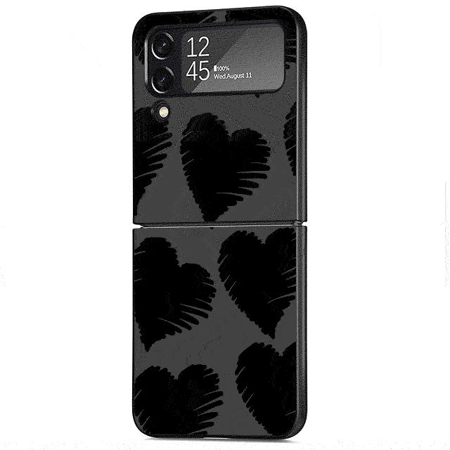 Gothic Style Black Lip Case for Samsung Galaxy Z Flip 4 3 5 5G Flip Shockproof Capa 6.7 Inches Black Hard PC ZFlip 4 Phone Cover
