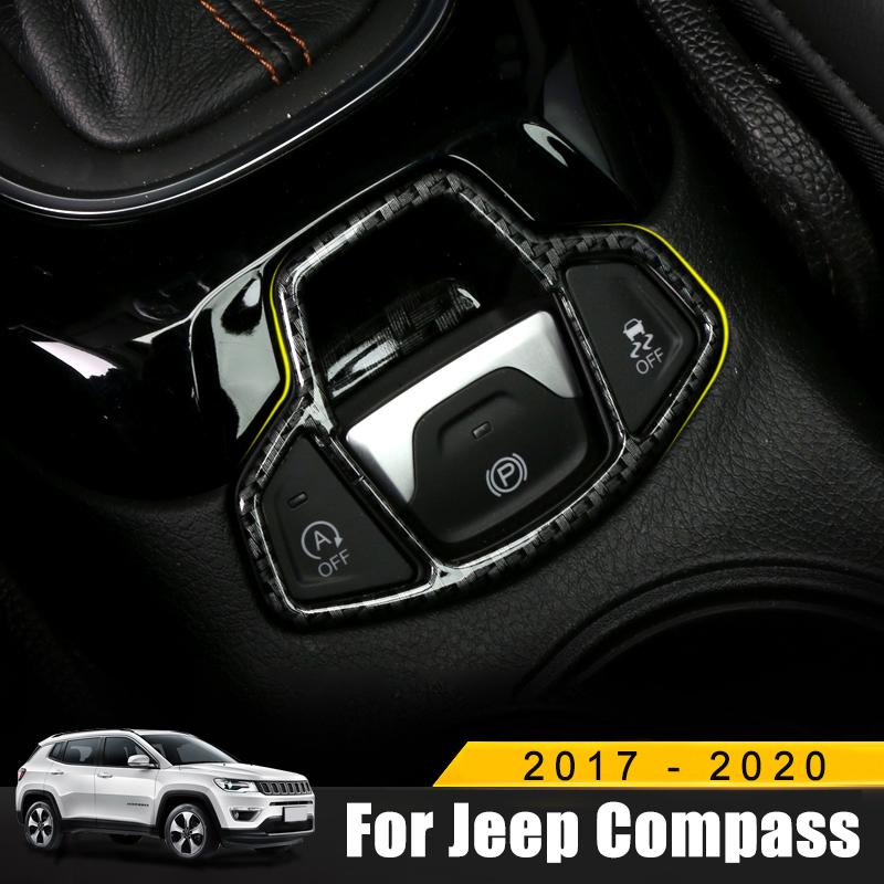 Для Jeep Compass 2017 2018 2019 2020 Ручной тормоз Кнопка ручного тормоза Центральная консоль Крышка Отделка Лицевая панель Комплект молдингов Автомобильные аксессуары