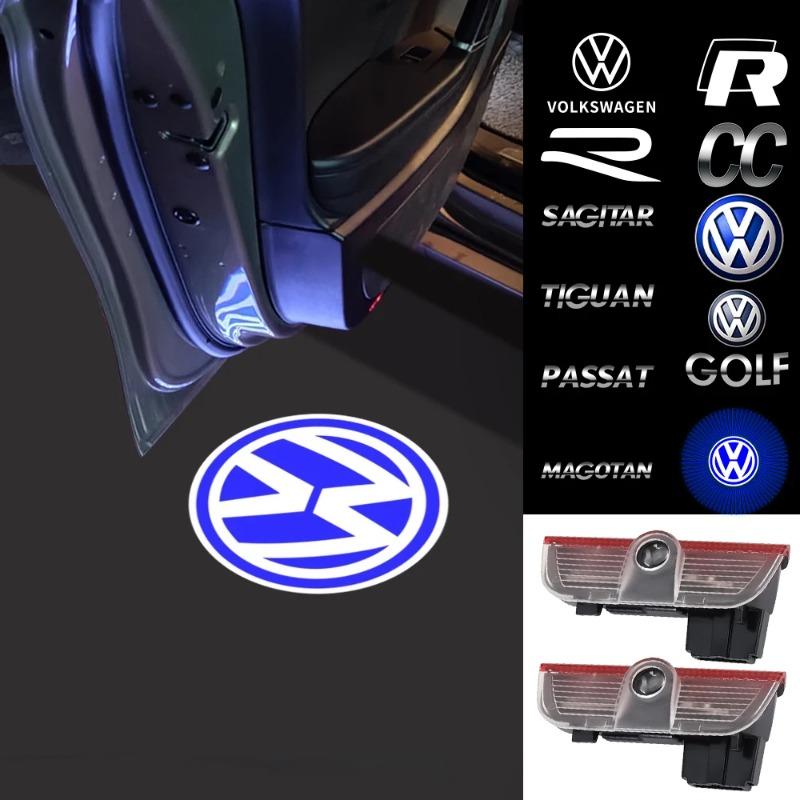Hub Caps LED Light Car Door Projector HD Welcome Light For VW Volkswagen Golf Sagitar Tiguan Touareg Scirocco Passat Variant B8 EJ1