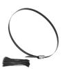 100pcs 304 Stainless Steel Cable Ties Self Locking Black Zip Ties for Ship Label Wire Harness