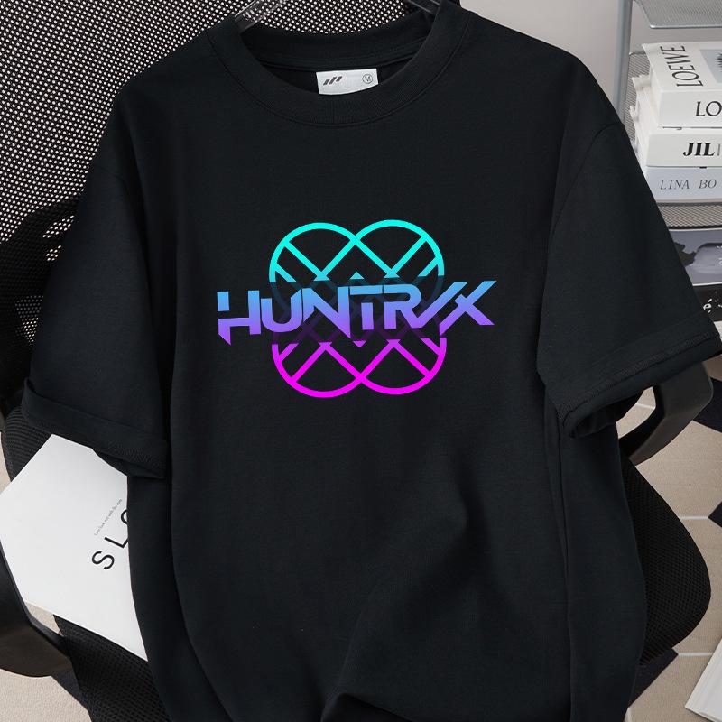 KPop Demon Hunters Huntrix Printing Men T-shirt Summer Cotton Short Sleeve Tshirt for Female O-neck Women Tee Streetwear Tops