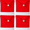 6pcs Christmas Decorations Non Woven Christmas Chair Covers Red Covers Christmas Table Decorations