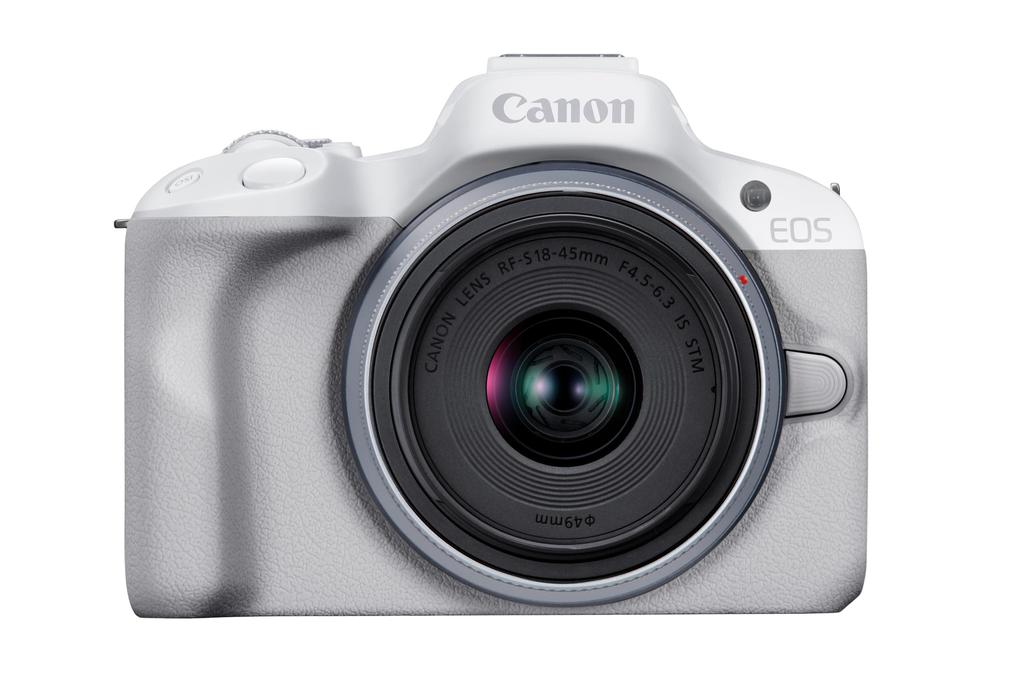 Canon Беззеркальная однообъективная камера EOS R50 со стандартным зум-объективом 376 г (РФ-С18-45) Белый/APS-C/приблизительно. EOSR50WH-1845ISSTMLK