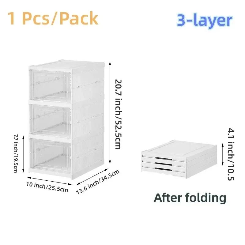 Shoe Hanger Foldable Shoe Storage Box Transparent Sneaker Shoes Box Stackable Dustproof Cabinet Shoe Organizers Rack Shelf