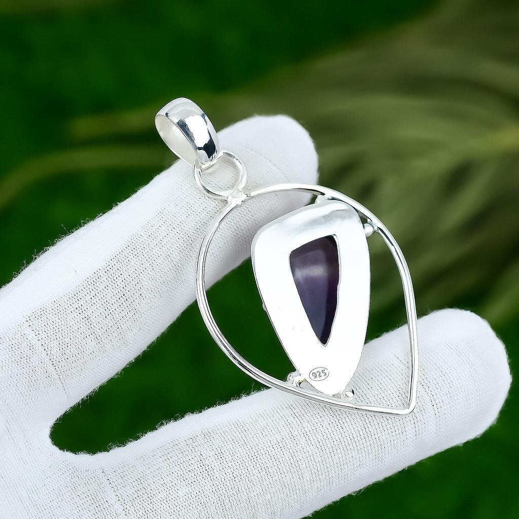 Подарок для женщин Подвеска Серебро 925 пробы Натуральный камень Шевронный аметист