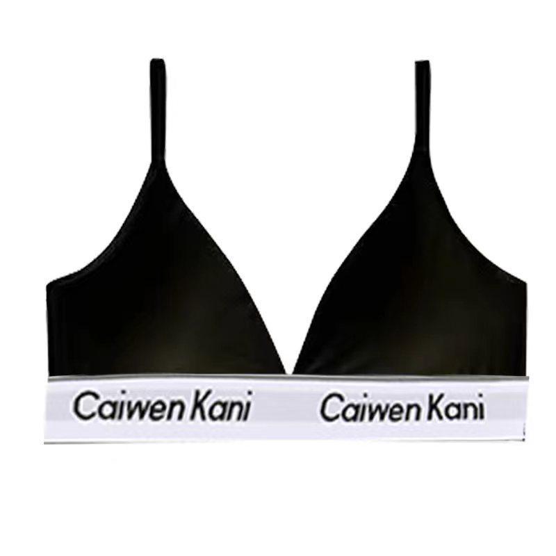 Женский хлопковый бюстгальтер пуш-ап без косточек и комплект трусиков-треугольников