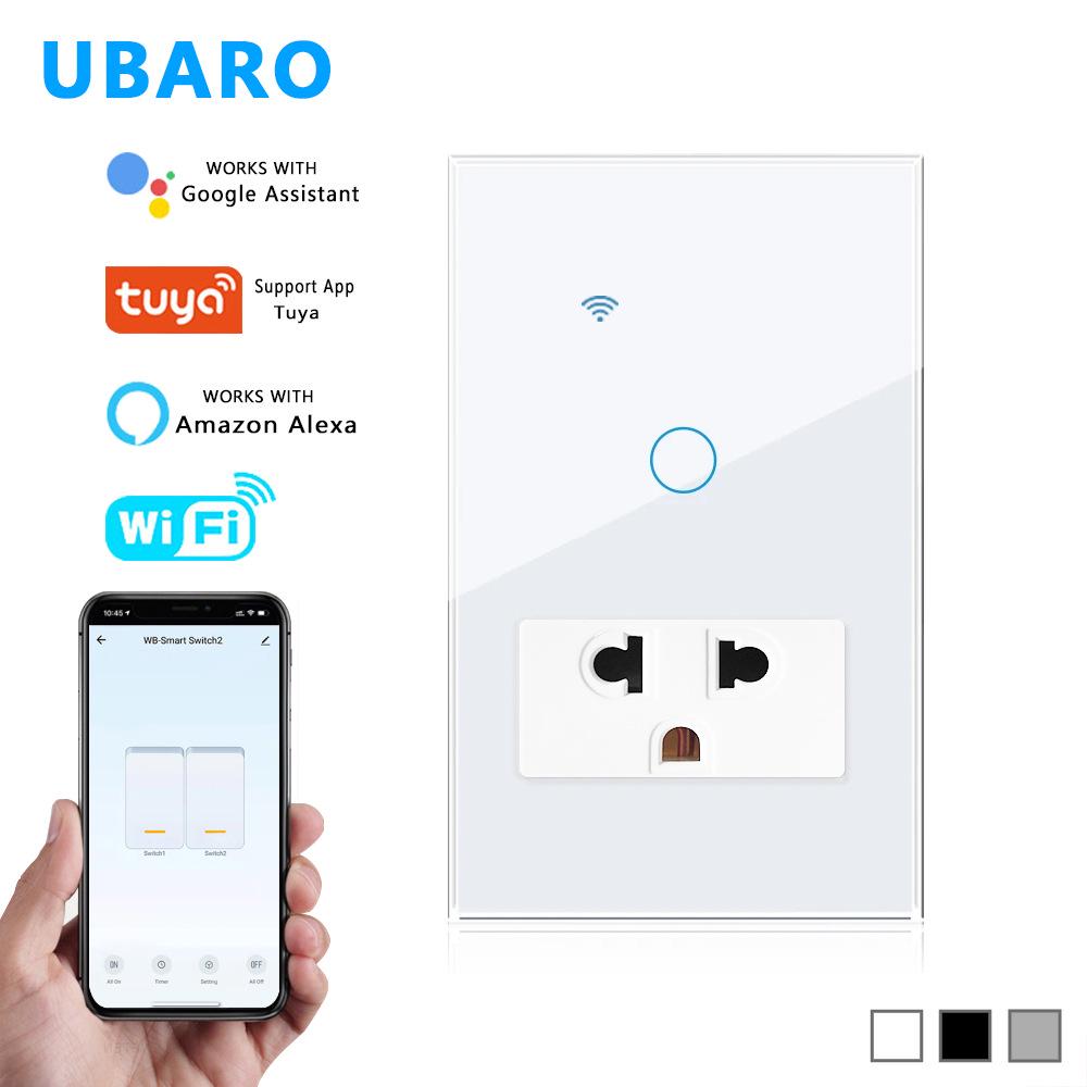 Умный WiFi-переключатель Graffiti Тип 118 с розеткой американского стандарта, совместимый с Alexa
