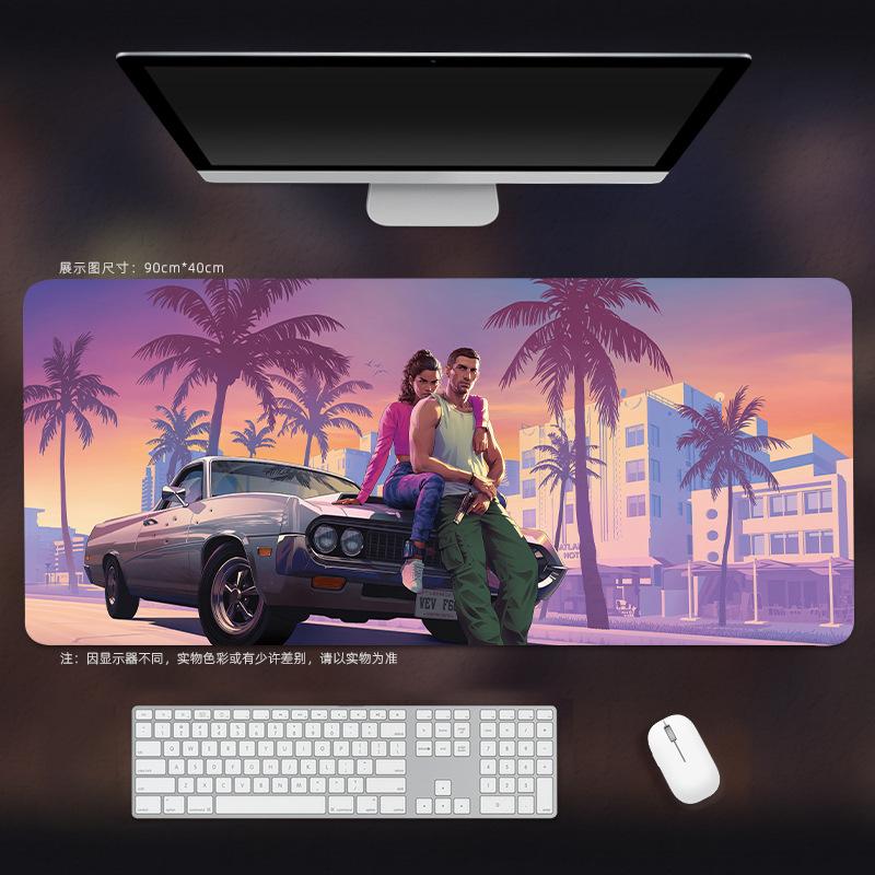 GTA6 mouse mat extra large game Grand Theft Auto 6 e-sports desk mat office computer keyboard mat with edge locking