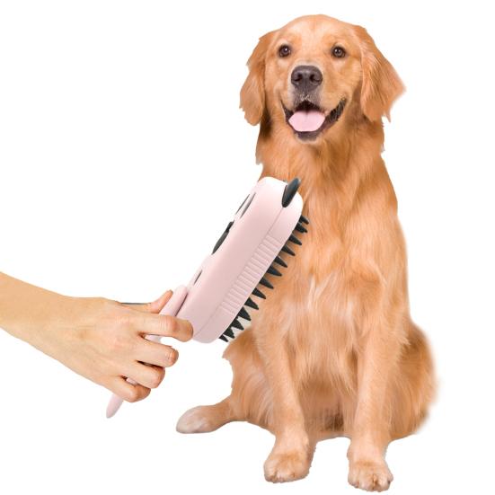 2 Pcs Cat Steam Brush Pet Spray Hair Removal Comb 3-in-1 Pet Grooming Massage Brush with Rotatable And Foldable Handle for Cats And Dogs