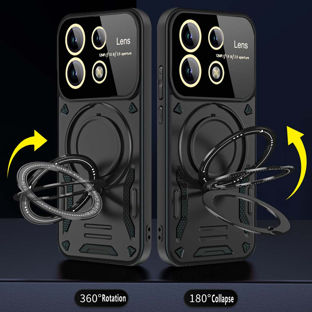 Противоударный защитный чехол для Redmi Note 13 12 11 10 9 Pro Plus 12s 11s 9s 13C Магнитная подставка с кольцом для камеры Защитный чехол для телефона