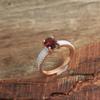 Cubic Zirconia Garnet Women Ring 100% 925 Sterling Silver Rose Gold Plated Wedding Jewelry