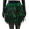 Фестивальная юбка из искусственных перьев, панк-готический стиль, вышитый вручную дизайн, сценическое представление, готическая мини-юбка в стиле панк