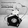 Adjustable Soldering Stand with Magnifying Glass and Circuit Board Clips