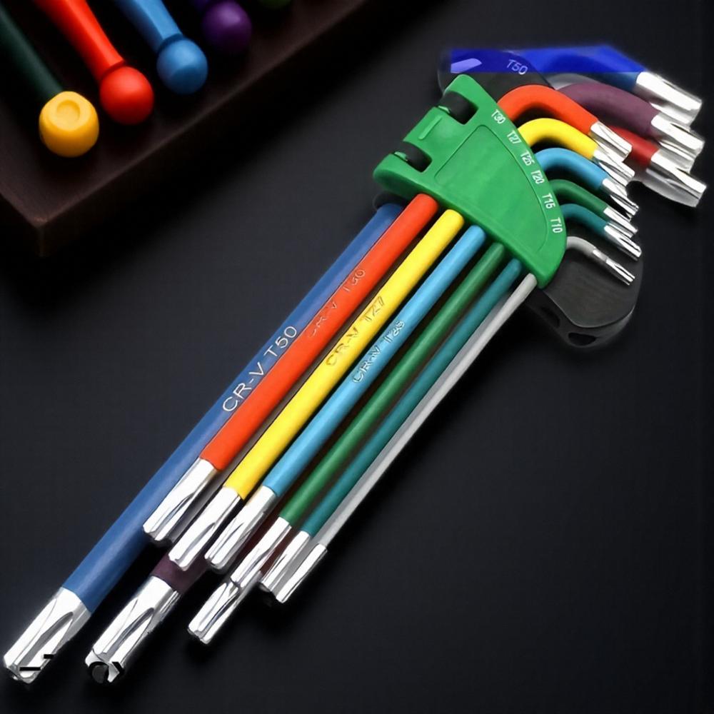 Набор шестигранных ключей с длинным рычагом 9 шт. Шестигранный ключ для набора инструментов для ремонта велосипеда Размеры от 15 мм до 10 мм Идеально подходит для обслуживания велосипеда