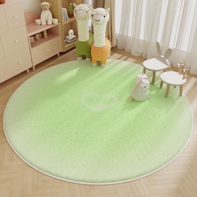 Gradient Color Bedroom Decor Round Carpet Thick Plush Carpets for Living Room Fluffy Soft Lounge Floor Mat Pink Girl Bedside Rug