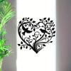 1pc Metal Wall Decor With Heart Tree And Birds, Metal Tree Wall Art, Heart-Shaped Wall Art, Tree Of Life Metal Wall Decor