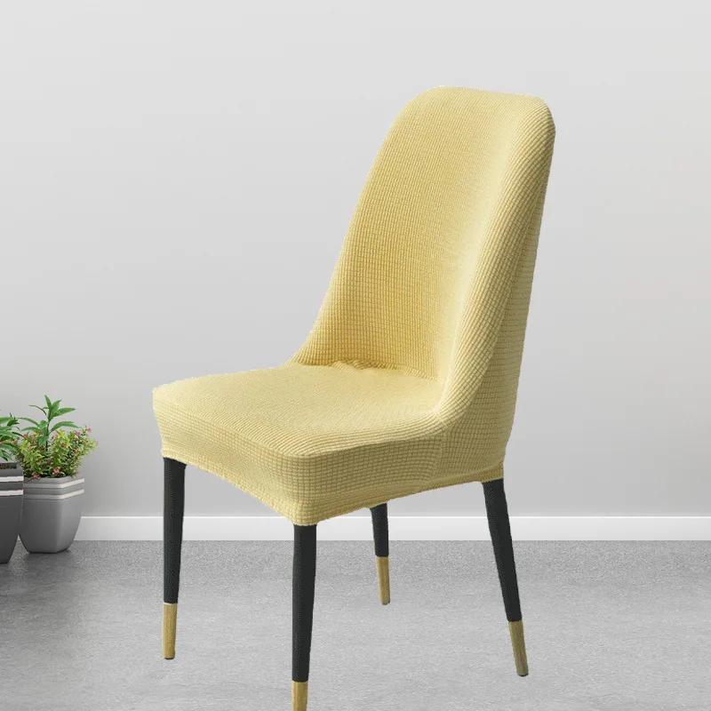 Чехол на стул из флиса, изогнутый чехол для обеденного стула, эластичный толстый чехол для мелкого кресла, чехлы для сидений для кухни, отеля, декора