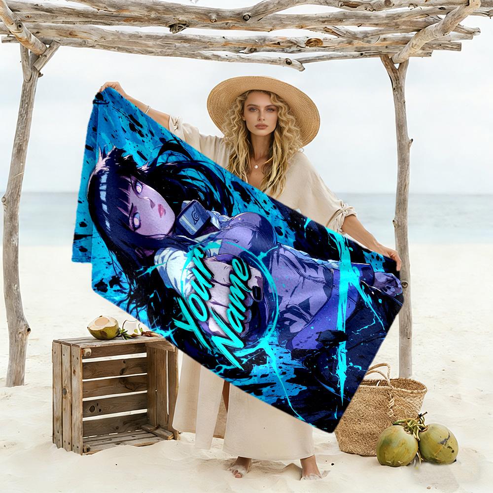 Naruto Character Customize Your Name Beach Towel Super Soft Microfiber Quickdry Fabric Perfect for Traveling Yoga Camping and Swimming