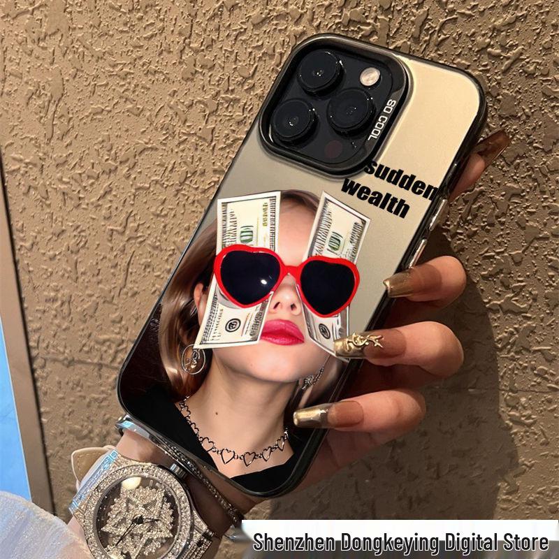 Прибыльная Девушка Чехол для iPhone 13, 17 Pro Max, Huawei, Honor, Xiaomi 14 - Веселый и Уникальный Дизайн