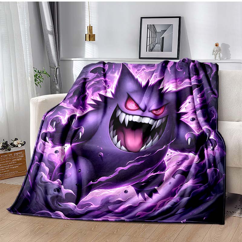 P-Pokemon G-Gengar Print Blanket Warm Soft Comfortable Home Travel Blanket Sofa Bedding Camping RV Blanket Luxury Gift Potdemiel