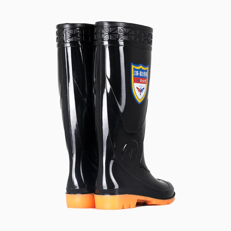 Industrial Construction Working Black Oil Acid Alkali Resistant Steel Toe PVC Rubber Protective Rain Boot Safety Gumboots