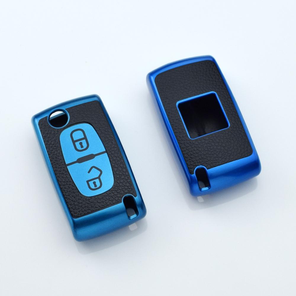 Для Peugeot 308 207 307 3008 5008 Брелок для Citroen C2 C3 C4 C8 Ключи 2 кнопки TPU чехол для автомобильного ключа держатель оболочки аксессуары