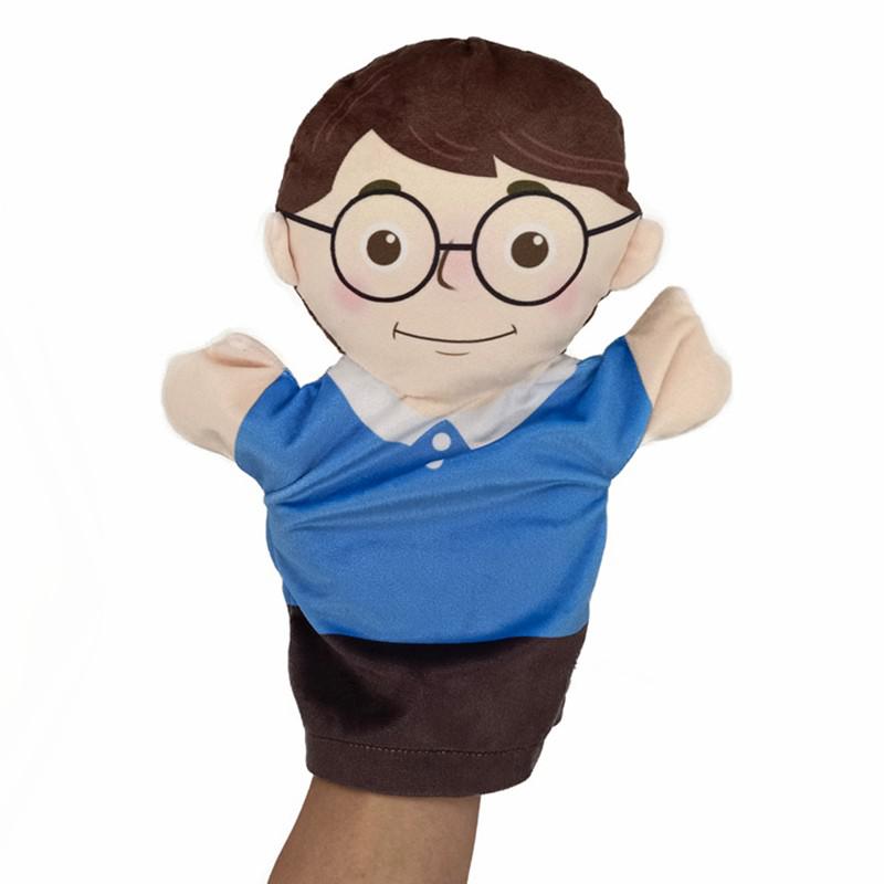 Family Soft Stuffed Toy Doll Cospaly Brother Sister Dad Mum Plush Doll Educational Baby Toys Kawaii Hand Finger Full Body Puppet