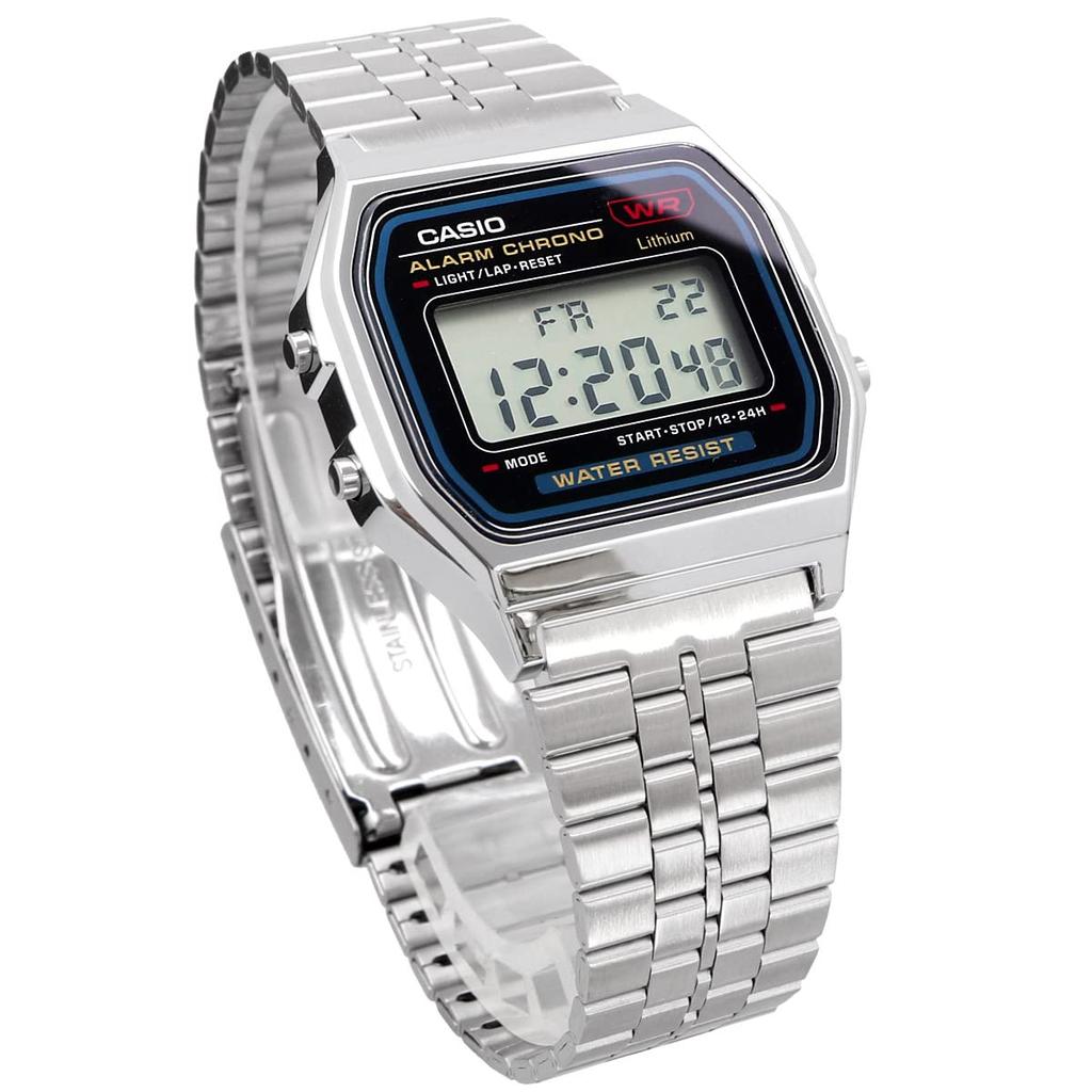 Casio СТАНДАРТНЫЕ Дешевые цифровые серебристые часы Casio для унисекс, Мужские/Женские A159W-N1 [Б/У]