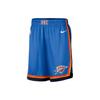 Баскетбольные шорты Oklahoma City Thunder Dri-FIT 19-20 сезона SW Fan Edition в полоску с логотипом команды, мужские синие шорты AV4974-403