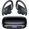 Bluetooth 5.4 Headphones Wireless Earbuds 80Hrs Playtime IPX7 Waterproof Digital Display EarBuds Earhook Mic in-Ear Earphones for Workout Running