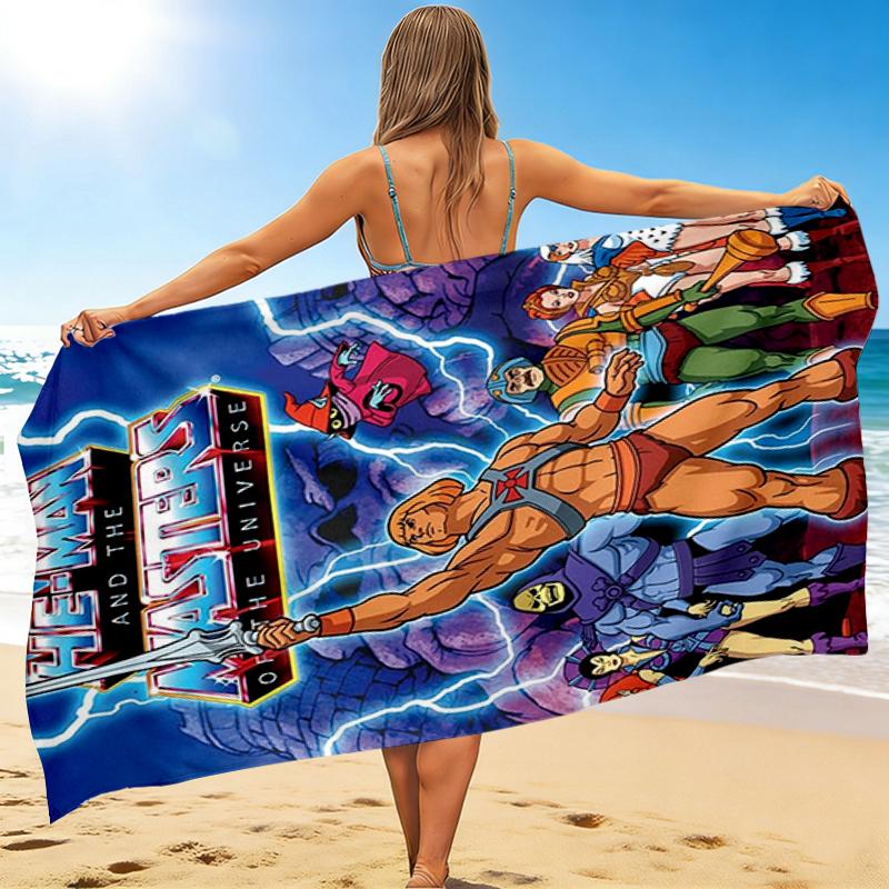 1Pc Heman Masters Universe Adventure Beach Towel Quick Dry Multiuse For Beach Pool Gym Yoga Home Travel Christmas Halloween Xmas Gift L1357