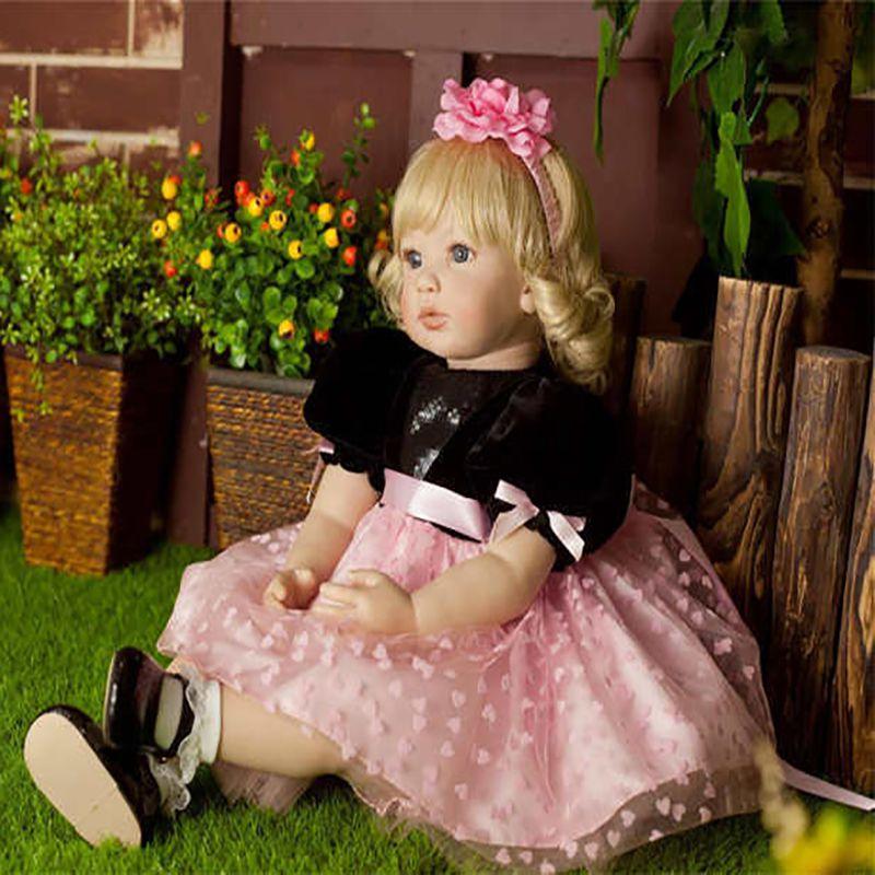 Adorable 23.6in Baby Girl Doll With Soft Vinyl Silicone And Charming Outfit