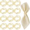 Napkin Rings Gold Napkin Rings Set of 12 Pcs Napkins Holder Buckles Metal Spiral Napkins Rings Stainless Steel Napkins Ring for Kitchen Family Dinner
