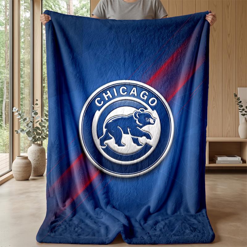 Chicago Cubs Flannel Fleece Blanket Cozy Warm Throw Blanket For Couch Bed Travel All Season Use