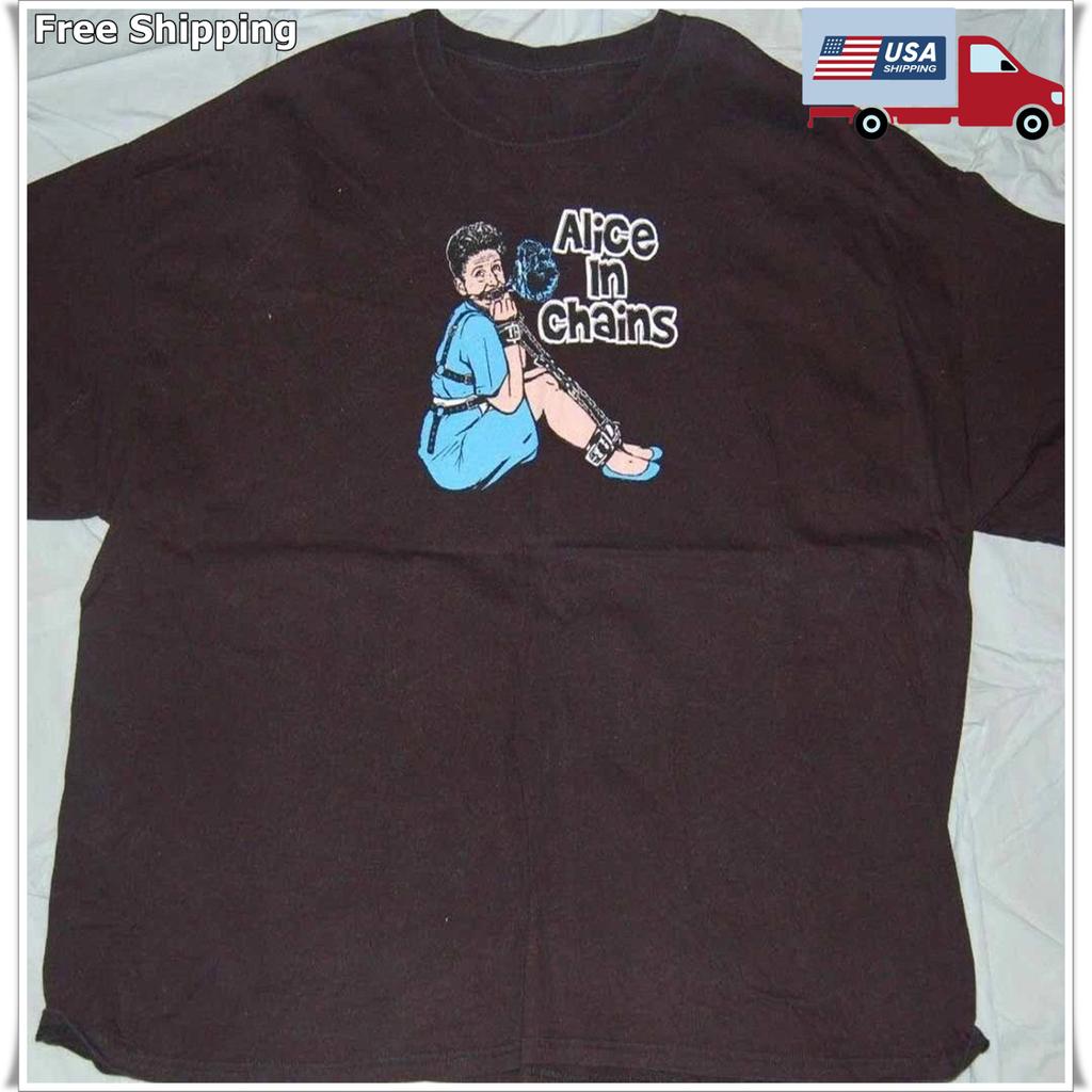 BRADY BUNCH ALICE IN CHAINS Band Shirt Funny Black Unisex S-5XL