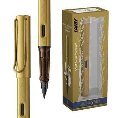 Перьевая ручка LAMY Harry Potter Hufflepuff Special Edition с гравировкой дома, размер EF, стальное перо, легкий алюминиевый корпус, в комплекте LAMY T 10 синего цвета