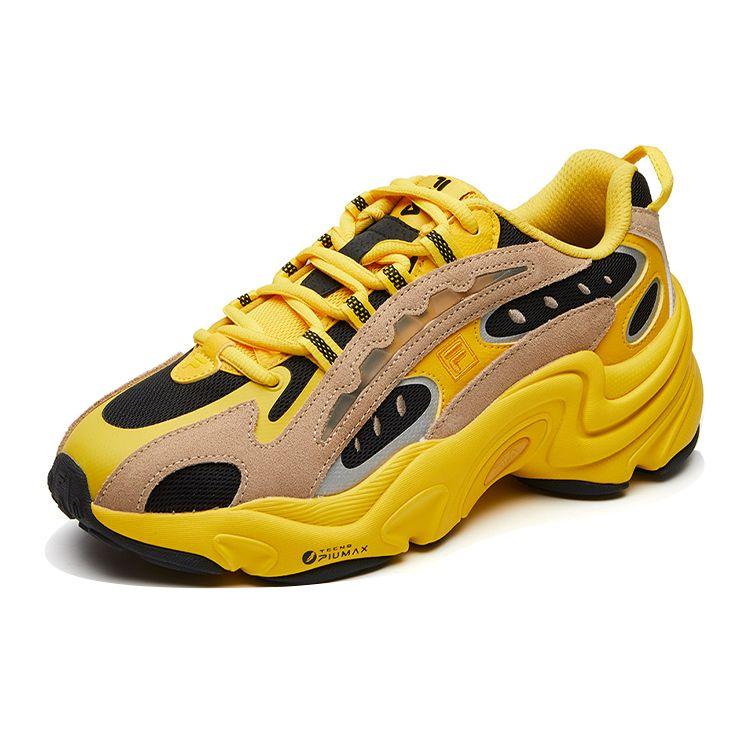 Phillip Lim X Fila 3.1 Pantera Ткань Синтетическая кожа Универсальная Повседневная Низкий верх Обувь для образа жизни Женские Кроссовки Черный Желтый F12W111129FFF