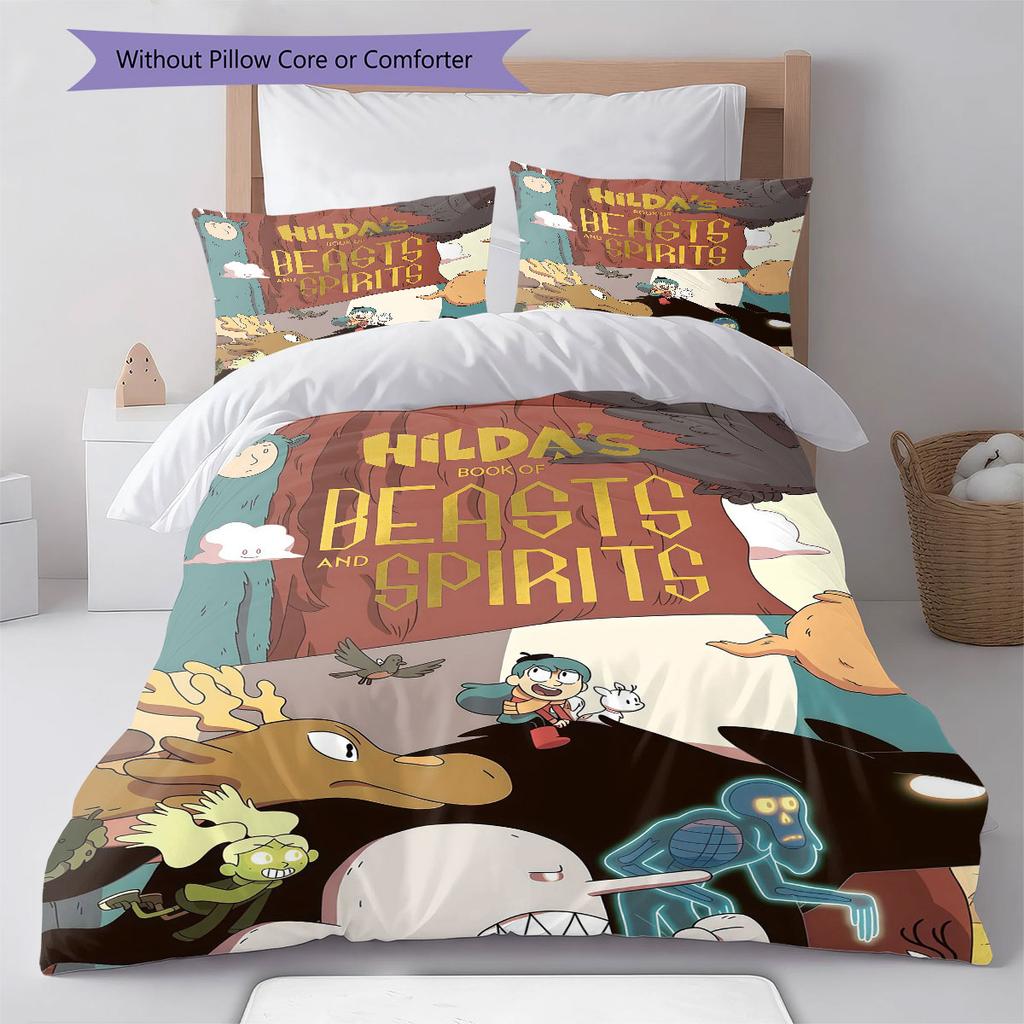Hilda Poster Pattern Bedding Home Decoration Birthday Gift ( 1 duvet cover + 2 pillowcase, without core),fan merchandise.