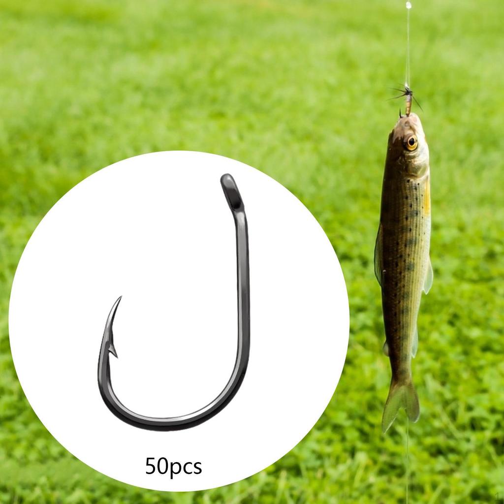 50Pcs Barbed Fly Fishing Hooks for Dry Accessories Tools Tying Saltwater
