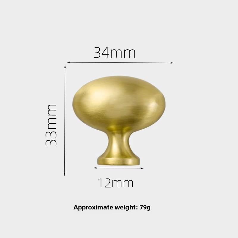 Italian Oval Wardrobe Door Handle Brass Cabinet Drawer Gold Silver French Dove Egg Pure Copper Small Handle