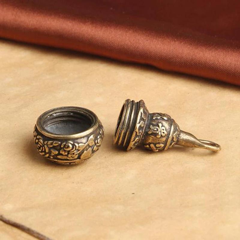 Чистая Латунь Китайская Латунь У Лу Тыква Сокровище Статуэтка Домашний Декор Настольные Книжные Полки Украшения Защита Удачи Брелок