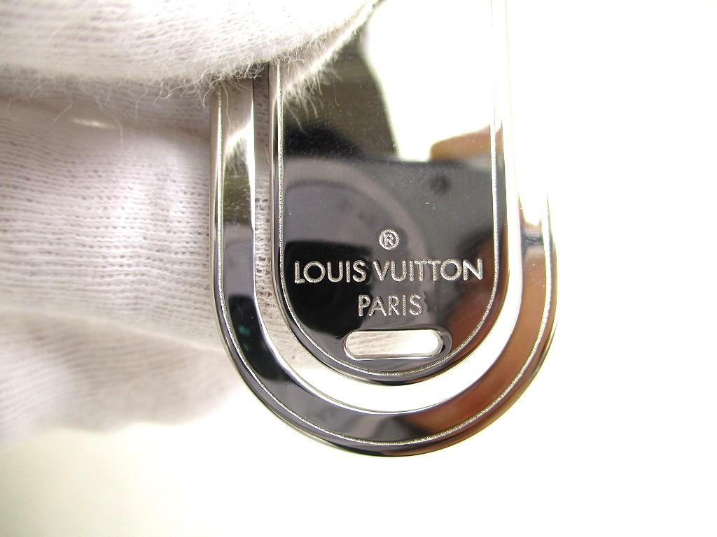 Подлинный посеребренный зажим для денег LOUIS VUITTON, зажим для купюр Porte Address #a437, восстановленный