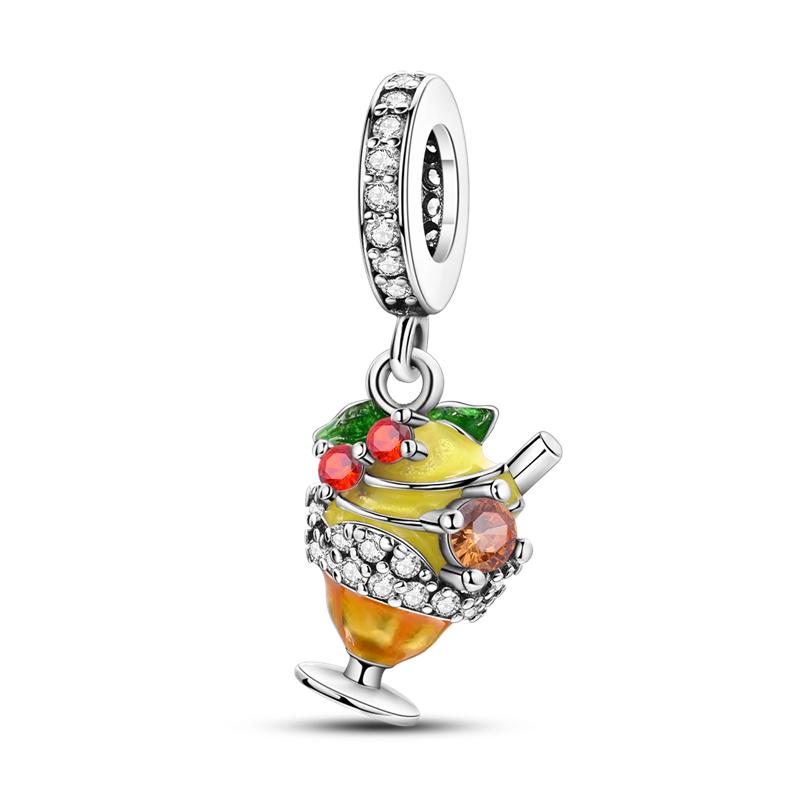 copper Colorful Charm Bead Charms Bead Sparkling Inlaid Zirconium Pendants Compatible With Authentic Accessories Bracelets Jewellery Gift