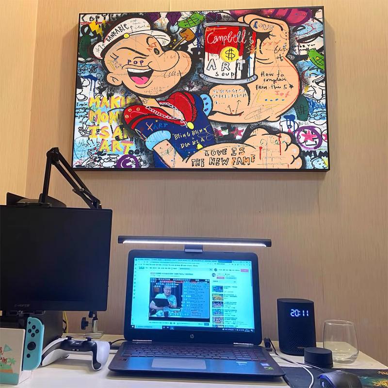 Graffiti Oil Painting Cartoon Wall Art Abstract Muscle Boy Art Work Color Poster Home Wall Decoration Picture