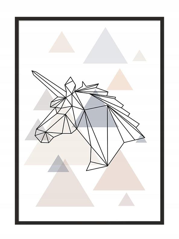 Poster picture in a frame A4 cm Unicorn PD288