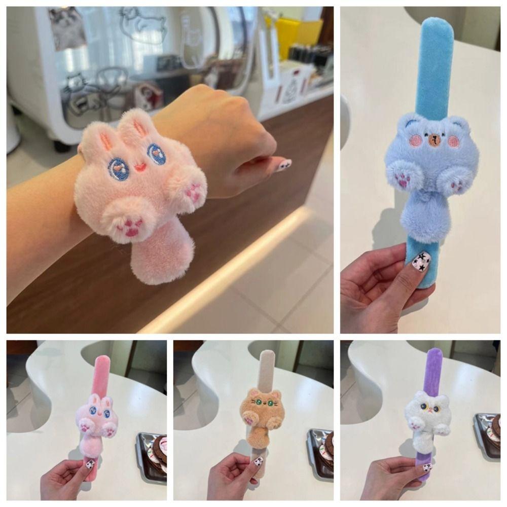 Simulation Plush Doll Slap Bracelet Rabbit Capybara Plush Wrist Band BirthdayGift